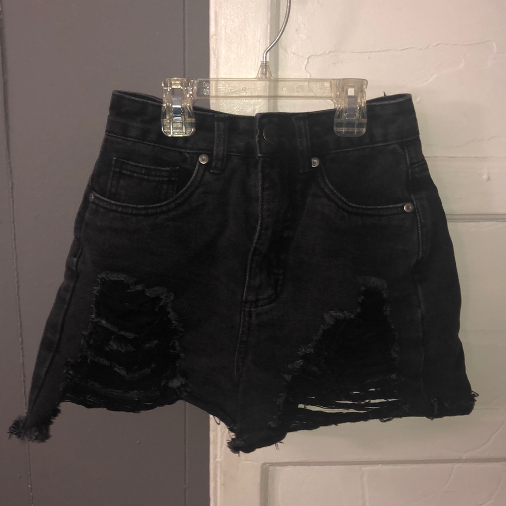 Black Denim Shorts